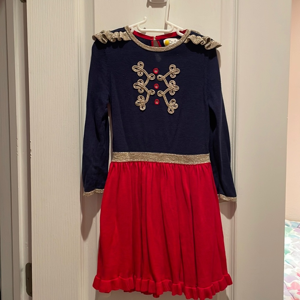 Mini Boden Sweater Soldier dress, size 4-5y